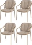4 Seasons Outdoor Manitoba stapelbare tuinstoel latte Taste 4SO set van 4