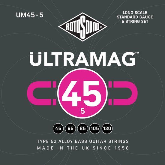 Rotosound UM45-5 5-String Bass Guitar Strings - 45-130