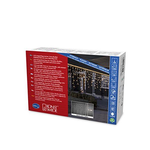 KONSTSMIDE Maxi LED ijsregengordijn - 100 warmwitte diodes - 24 V