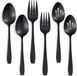 Ibenzoa® Élégant Service de Table Noir pour Fêtes et Dîners - 6 Pièces