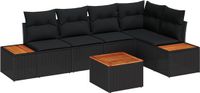 vidaXL Tuinbank Set Zwart Polyrattan