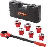 VEVOR 6-delige set draadsnijgereedschap pijpdraadsnijgereedschapset draadsnijgereedschap 1/4 inch NPT - 1-1/4 inch NPT in koffer 9SICR snijkop Ideaal voor de bouwsector, loodgietersbranche, etc.