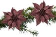 Billiet - Vanlaere Étoile de Noël Décoration de sapin de Noël - 2 pièces - 18 cm - Rouge foncé - Sur pince - Plastique
