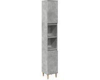 vidaXL Badkamerkast 30x30x190 cm bewerkt hout betongrijs