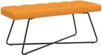 vidaXL Bank met knopen tufting Donkergeel 110 x 40 x 46 cm Stof