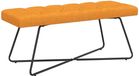 vidaXL Bank met knopen tufting Donkergeel 110 x 40 x 46 cm Stof