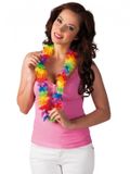 Merkloos Voordelige gekleurde Hawaii krans/bloemenslinger - 10x - Tropische verkleed feestartikelen