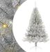 vidaXL - Kunststof - Voorverlichte - Kerstboom - met - 150 - LED - Zilver - 120 - cm - PET