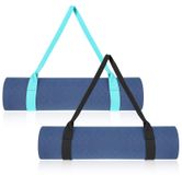 Tapis de yoga Sangle de transport - Réglable - Noir et vert mer