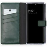 Selencia Echt Lederen Booktype Samsung Galaxy A42 hoesje - Groen