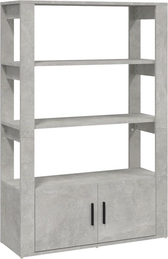 vidaXL Dressoir 80x30x119,5 cm bewerkt hout betongrijs