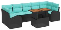 vidaXL Tuin Sofa Set 8 st Zwart Poly riet