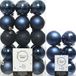 Decoris Kerstballen - 30 stuks - Donkerblauw - 6 cm - Kunststof