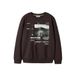 NAME IT KIDS sweater met backprint - donkerbruin