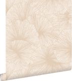 ESTAHome Behang 3D-motief bladeren beige - 53 cm x 10.05 m