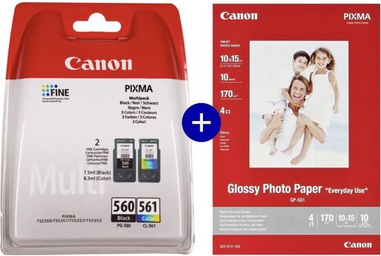 Canon PG-560 & CL-561 - Inktcartridge - Incl. Fotopapier