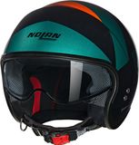 Nolan N21 06 Tangente 347 Zwart Militair Groen Oranje Glossy Jethelm - Maat S