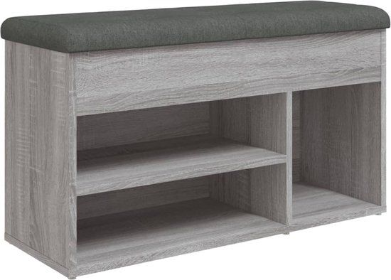 vidaXL Schoenenbank 82x32x45,5 cm bewerkt hout grijs sonoma