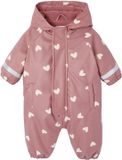 Vertbaudet Manteau de pluie pour bébé avec capuche, doublé de polaire, rayé, vieux rose, taille 68