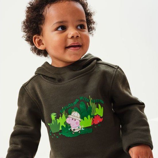 Regatta Peppa Graph Hoody - Kids - Dark Green - Size 80 - Unisex