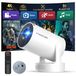 Mini projecteur 4K - Projecteur intelligent Android 14 - 200 lumens Ansi - 180° rotatif - Bluetooth 5.4 - Wifi 6