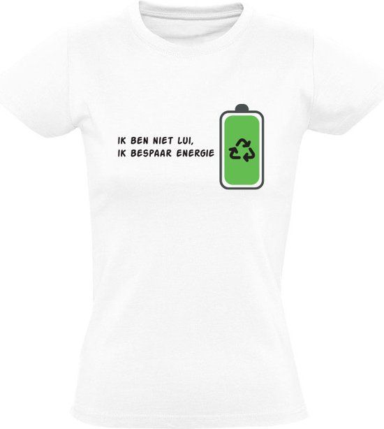Sol's Ik ben niet lui Dames T-shirt - Wit - Maat L