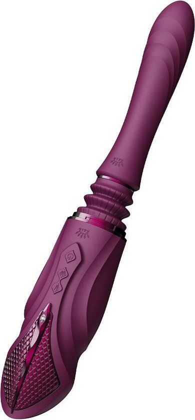 Zalo Sesh Verwarmende Stotende Vibrator met Afstandsbediening - Amethyst Paars