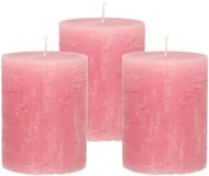 Atmosphera Stompkaars - 3x - vieux rose - 7 x 9 cm - modèle rustique moyen - bougie cylindrique rose - bougies