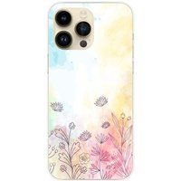 1001 coques Apple iPhone 15 Pro Max Watercolor flowers bedrukt siliconen hoesje