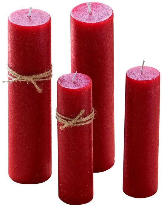 LOBERON Kaars set van 4 Avinal rood
