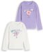 Tom Tailor - T-shirt met lange mouwen en print, set van 2 - Maat 128/134 - sweet light purple