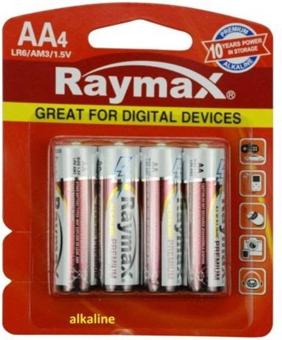 Raymax AA Batterijen - LR06 - Alkaline - 4 Stuks