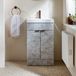 Hudson Reed Cluo meuble vasque gris béton 50cm avec vasque | poignées profilées bronze brossé