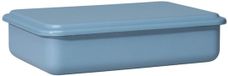 Riess voorraadbus met deksel 23x15x5 cm emaille bosbes blauw