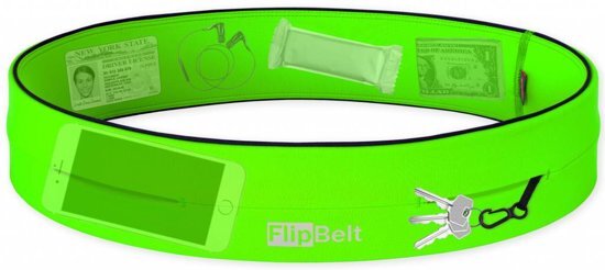 FlipBelt Runners waistbelt neon groen uni