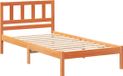 vidaXL Bedframe met hoofdeinde, Waxbruin, 90 x 190 cm, massief grenen