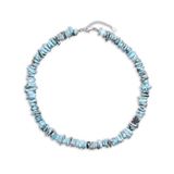 Cavill - Larimar Halsketting 3,25 ct - 925 Gerhodineerd Sterling Zilver - Verstelbare Ketting 42-47 cm - Hemelsblauw Boho Sieraad voor Dames