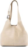 Coccinelle Leren schoudertas C-Easy Handbag Suede Sandshell / Sandshell beige