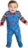Smiffys Chucky Baby Kinder Kostuum - 9-12 maanden - Blauw/Rood