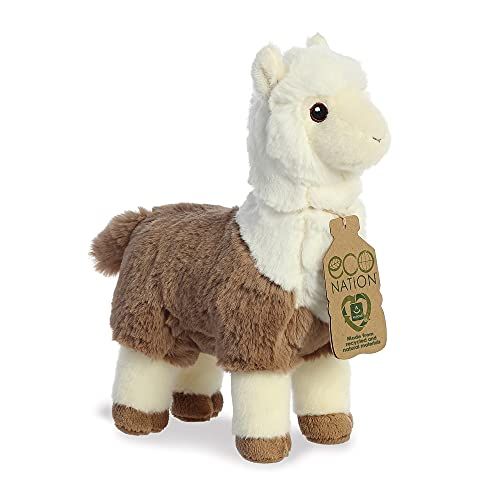 Aurora 35039 Eco Nation Alpaca tweekleurig 11 inch zacht speelgoed bruin en wit