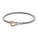 PANDORA Moments Herzverschluss Schlangen-Gliederarmband aus Sterling-Silber und 14 Karat vergoldeter Metalllegierung - kompatibel Moments Armbänder - Größe: 23cm
