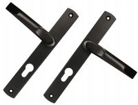 KOTARBAU Zwarte Deurklink met Lang Schild voor Cilinder, 72mm