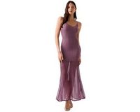 Guess Sheer Mouwloze Jurk Paars L Vrouw