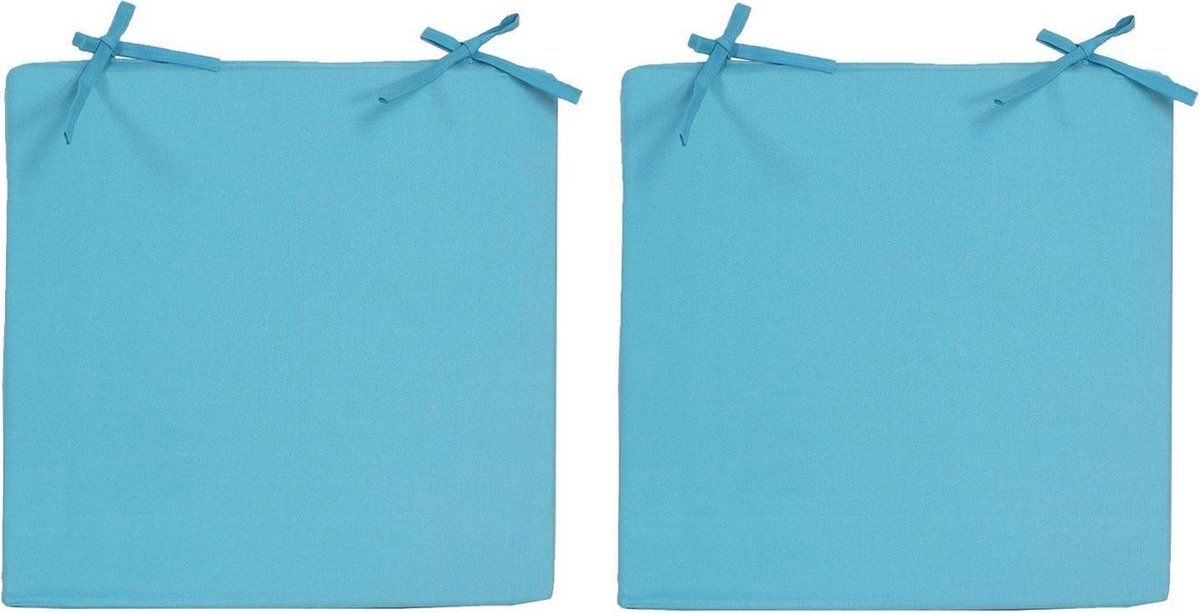 Anna's Collection 6x Stoelkussens Lichtblauw 40 x 40 cm