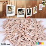 Heble® 50x Houten Mini Foto-Knijpertjes/Wenskaart-Knijpertjes - 2,5cm - Bruin