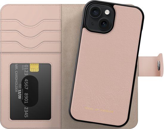 iDeal of Sweden Magnet Wallet+ Bookcase geschikt voor Apple iPhone 15 - Roze