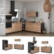 Vicco Keuken Fame-Line, Goudkleurig Eiken/Antraciet, 340 cm
