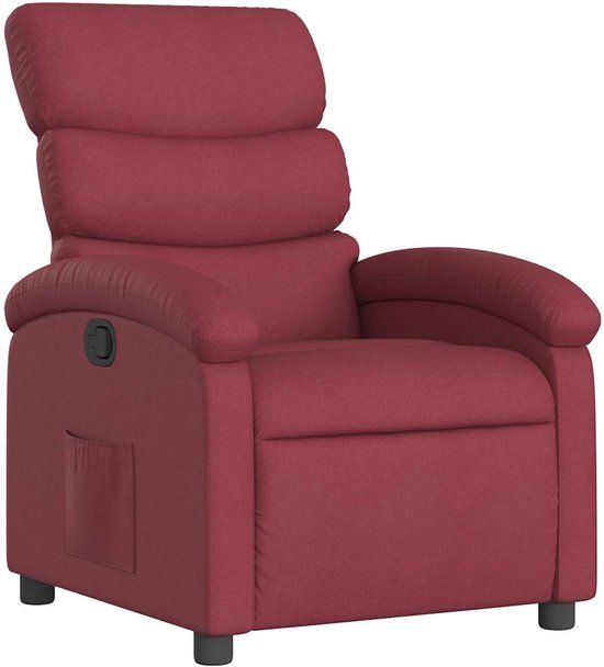 vidaXL Fauteuil verstelbaar stof wijnrood