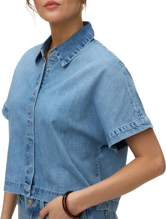 Vero Moda Ingeborg Denim Overhemd Dames - Lichtblauw - Maat L