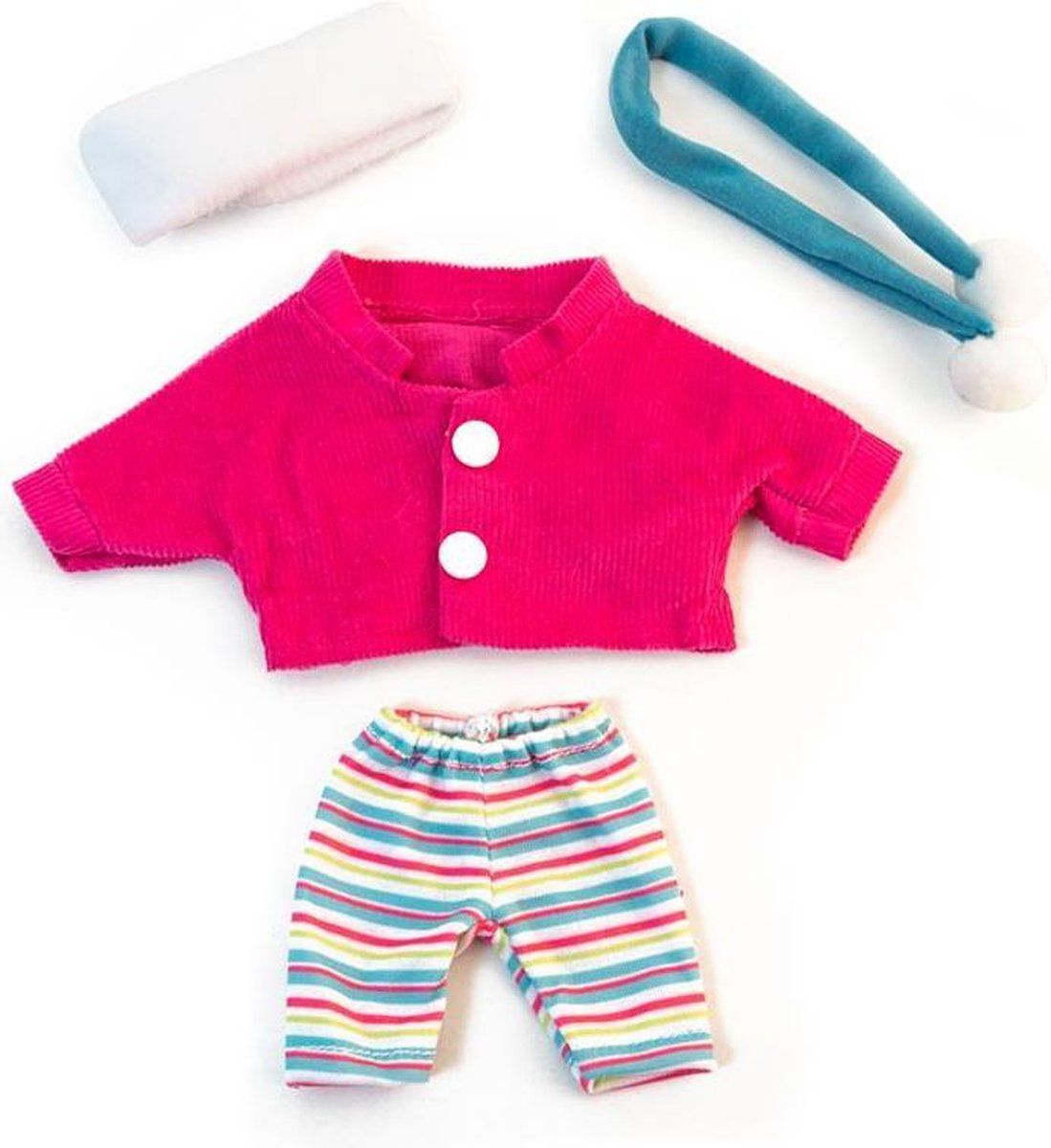 Miniland 31678 poppenkleding - Roze, blauw, wit - 21 cm
